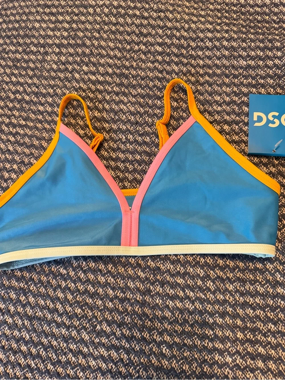 DSG Girls Blue Pink Yellow Swim top